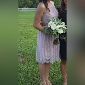 BHLDN dusty rose lace dress
